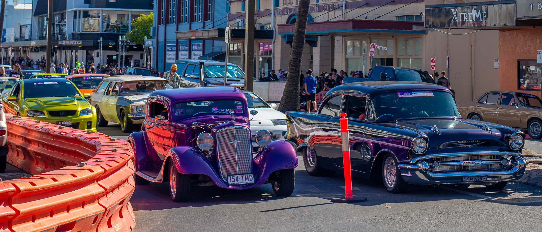 Cars Queued for Street Drags at Rockynats