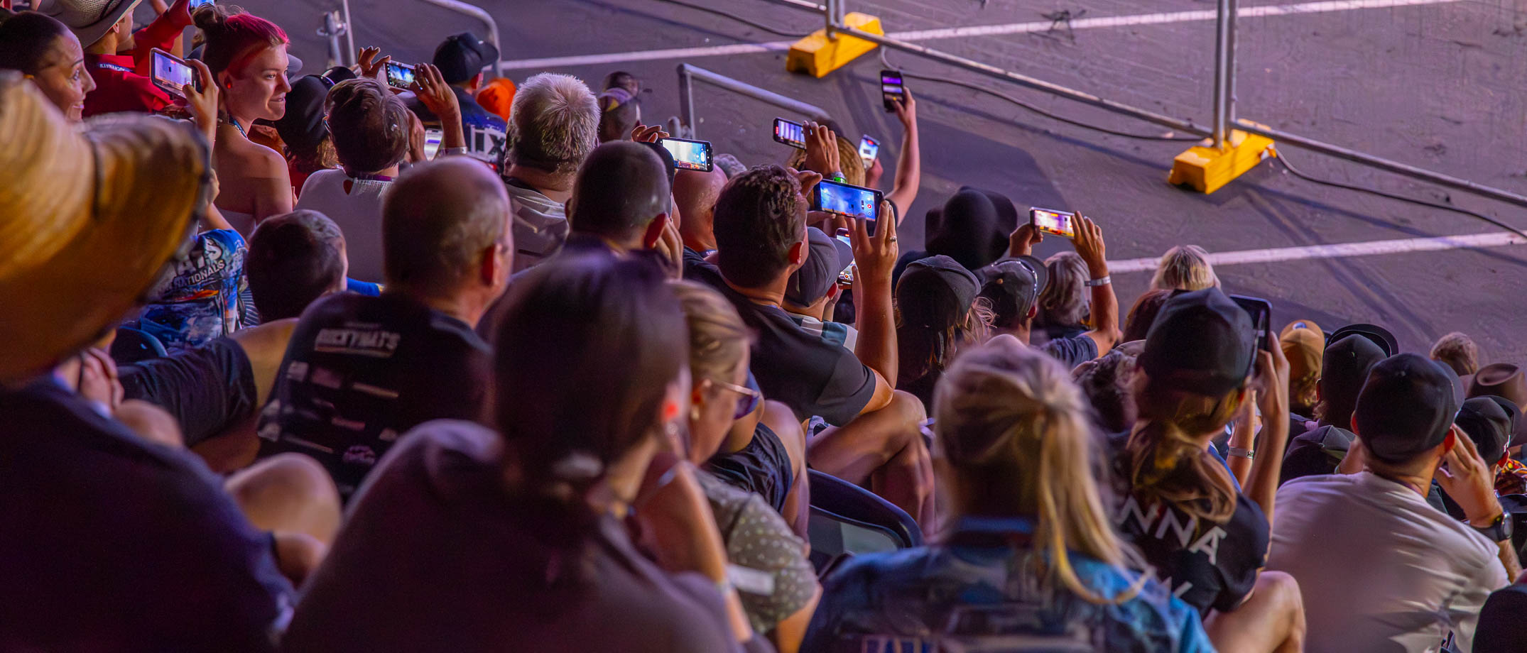 Crowd watching burnouts Platinum VIP Seating Rockynats