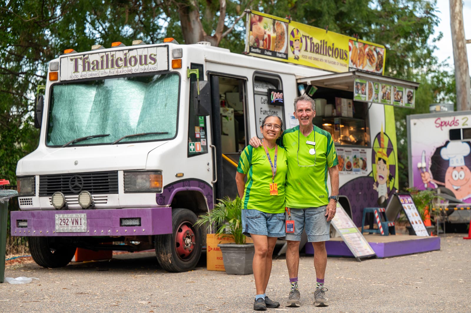 Food vendor truck and operators at Rockynats 06, set up at the Rockhampton Showgrounds during the festival.